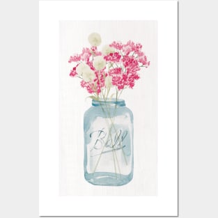 Mason Jar Florals Posters and Art